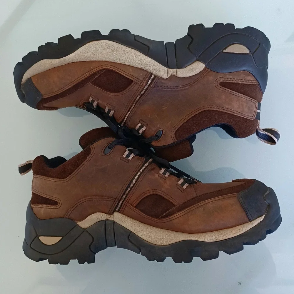 Bass Expedition RM53 Mens 12M Brown Leather Hiking Shoes Low Top Trail Sneakers